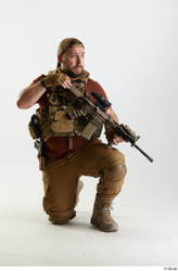 Whole Body Weapons-Rifle Man Pose with machine rifle White Army Athletic Bearded Studio photo references